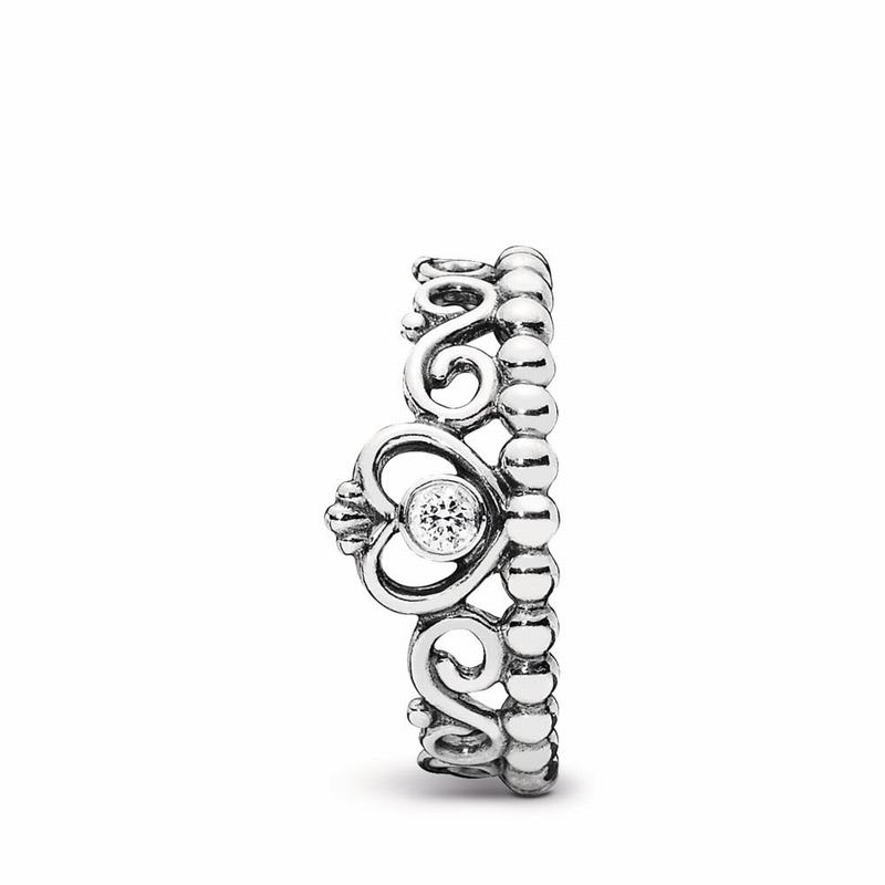 Pandora Princess Tiara Crown Stackable Ring - Sterling Silver/Cubic Zirconia - Canada | EW8241YH